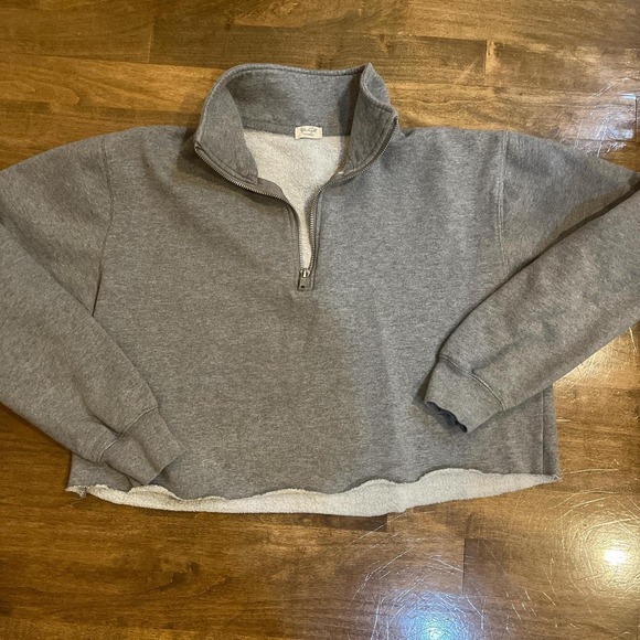 Tops - Quarter zip cotton John Galt breathable cropped comfort streetwear y2k